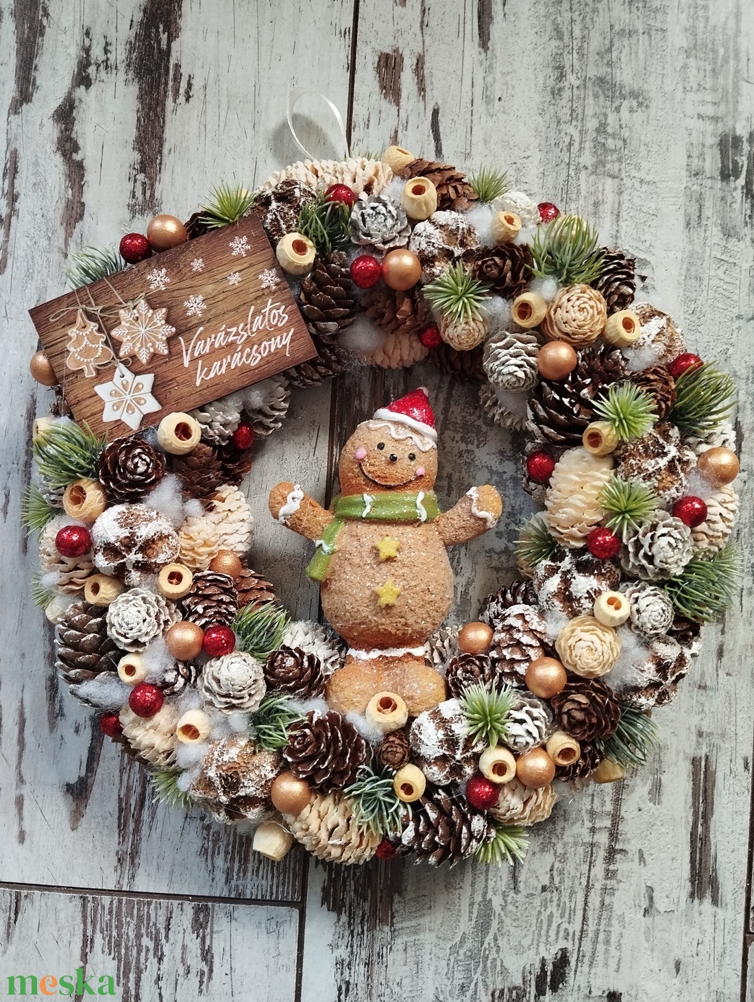 Mézi figurás ajtódísz, 24 cm - karácsony - adventi díszek - adventi ajtódísz - Meska.hu Mézi figurás ajtódísz, 24 cm - karácsony - adventi díszek - adventi ajtódísz - Meska.hu