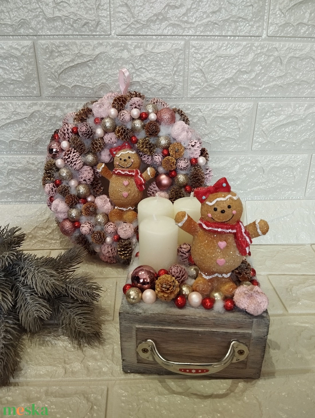 Mézi kislány szett, mályva, púder, piros - karácsony - adventi díszek - adventi asztaldísz - Meska.hu Mézi kislány szett, mályva, púder, piros - karácsony - adventi díszek - adventi asztaldísz - Meska.hu