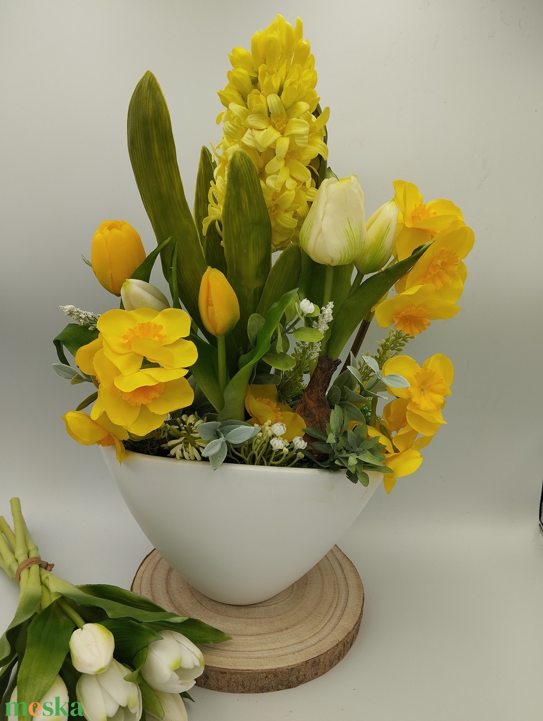 Sárga prémium tavaszi asztaldísz - otthon & életmód - dekoráció - Meska.hu