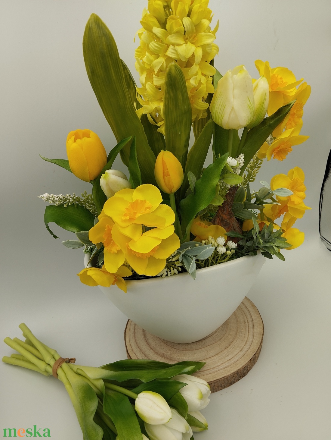 Sárga prémium tavaszi asztaldísz - otthon & életmód - dekoráció - Meska.hu