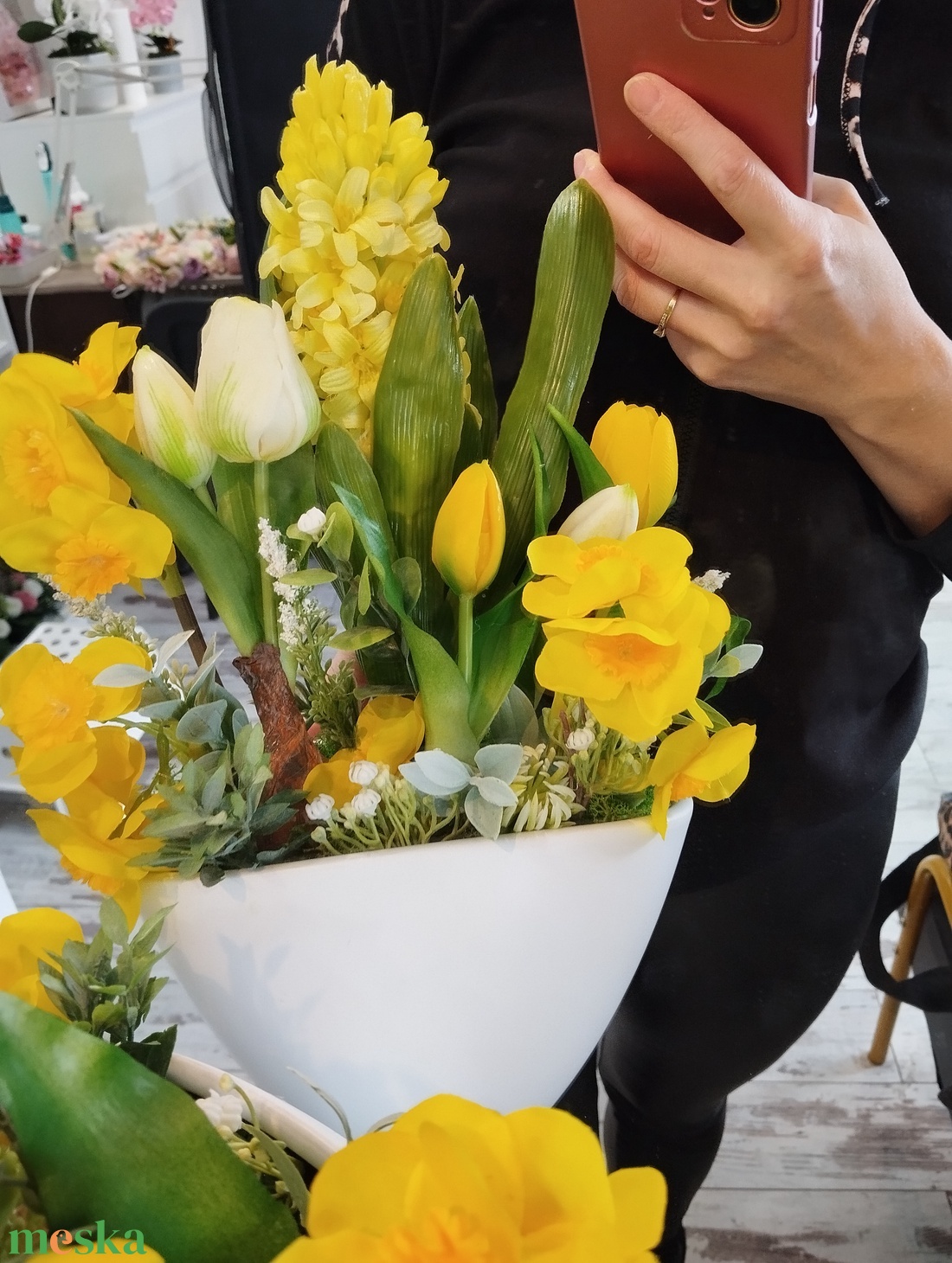 Sárga prémium tavaszi asztaldísz - otthon & életmód - dekoráció - Meska.hu