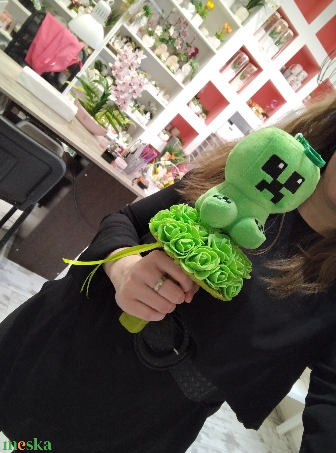 Minecraft plüss örökcsokor - otthon & életmód - virágdekoráció - virágok - virágcsokor - Meska.hu