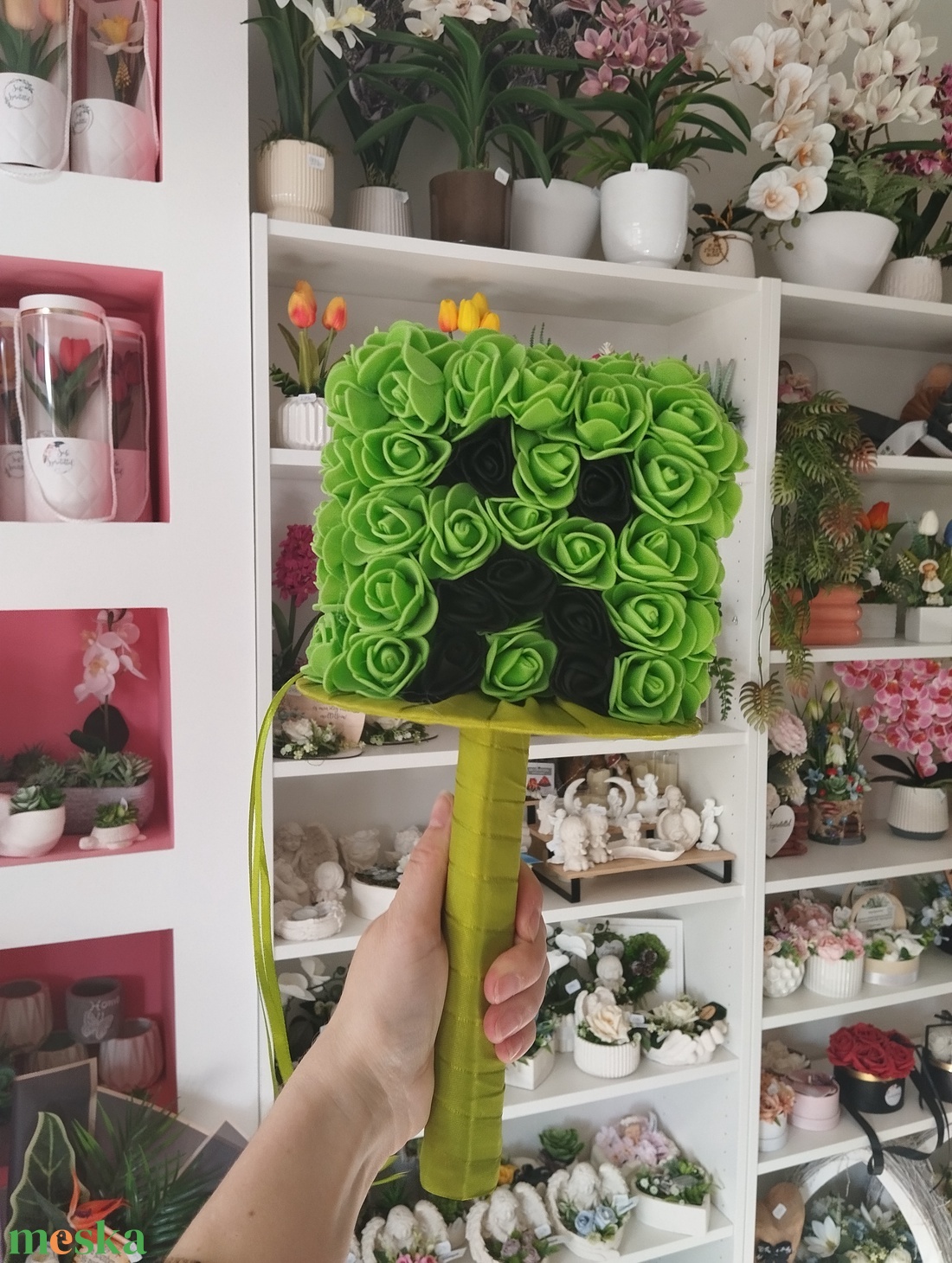 Minecraft full habrózsás örökcsokor - otthon & életmód - virágdekoráció - virágok - virágcsokor - Meska.hu