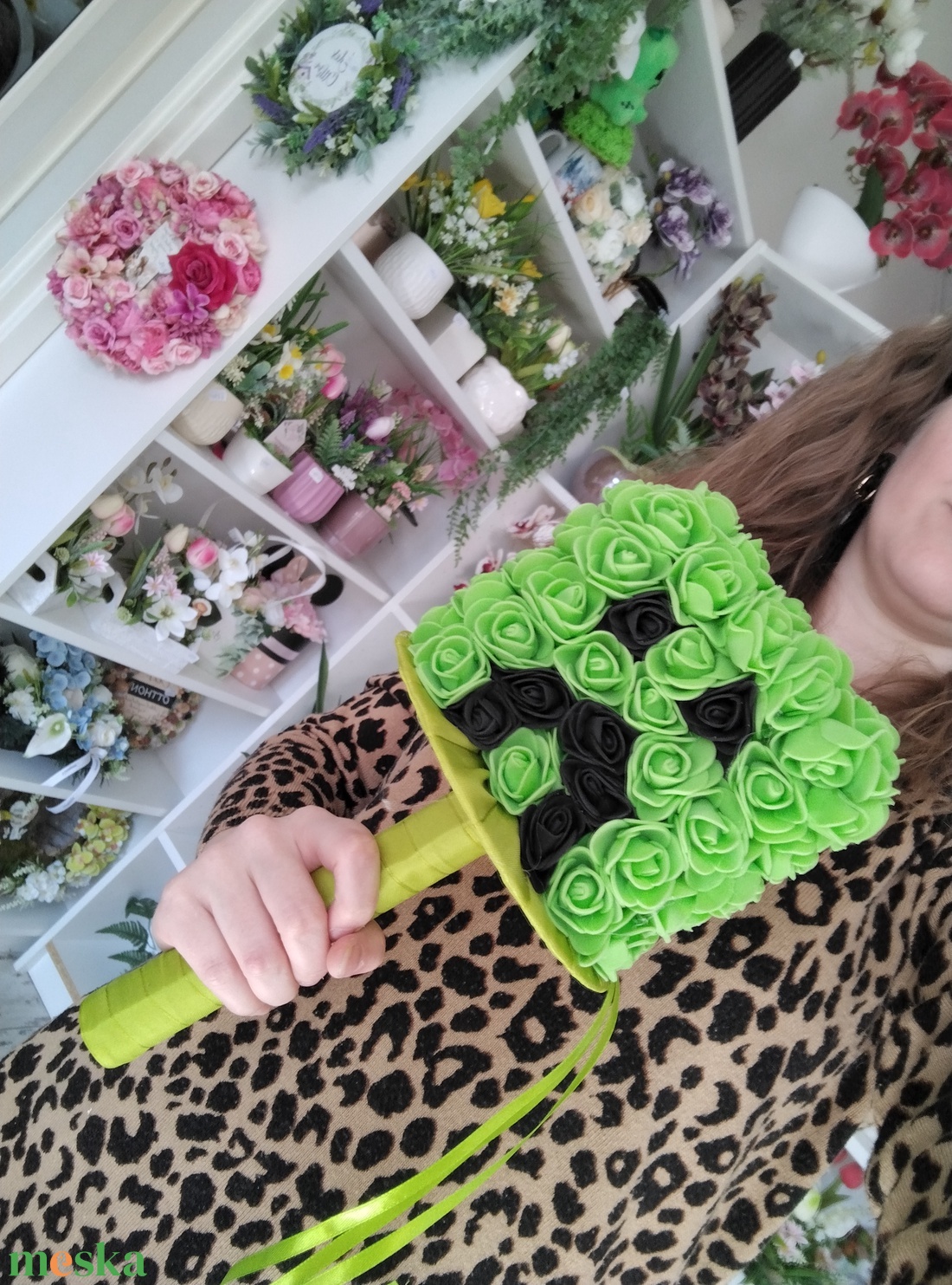 Minecraft full habrózsás örökcsokor - otthon & életmód - virágdekoráció - virágok - virágcsokor - Meska.hu