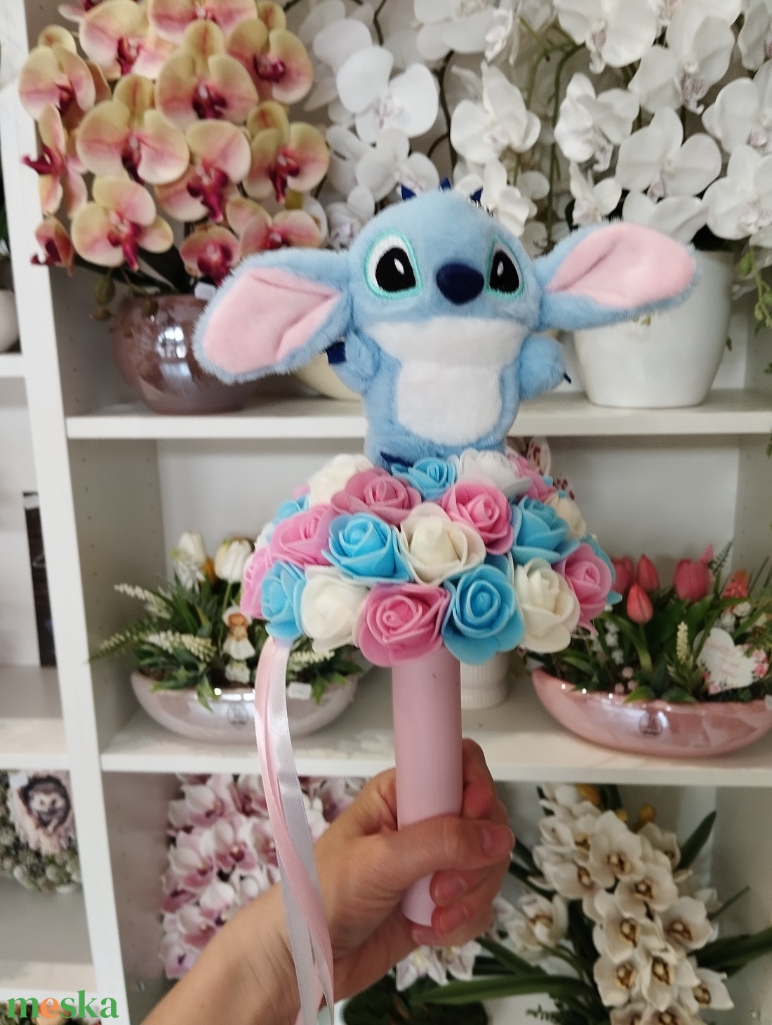 Stitch plüssös örökcsokor - otthon & életmód - virágdekoráció - virágok - virágcsokor - Meska.hu