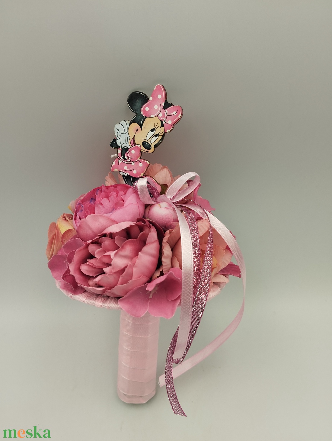 Minnie pink örökcsokor - otthon & életmód - virágdekoráció - virágok - virágcsokor - Meska.hu