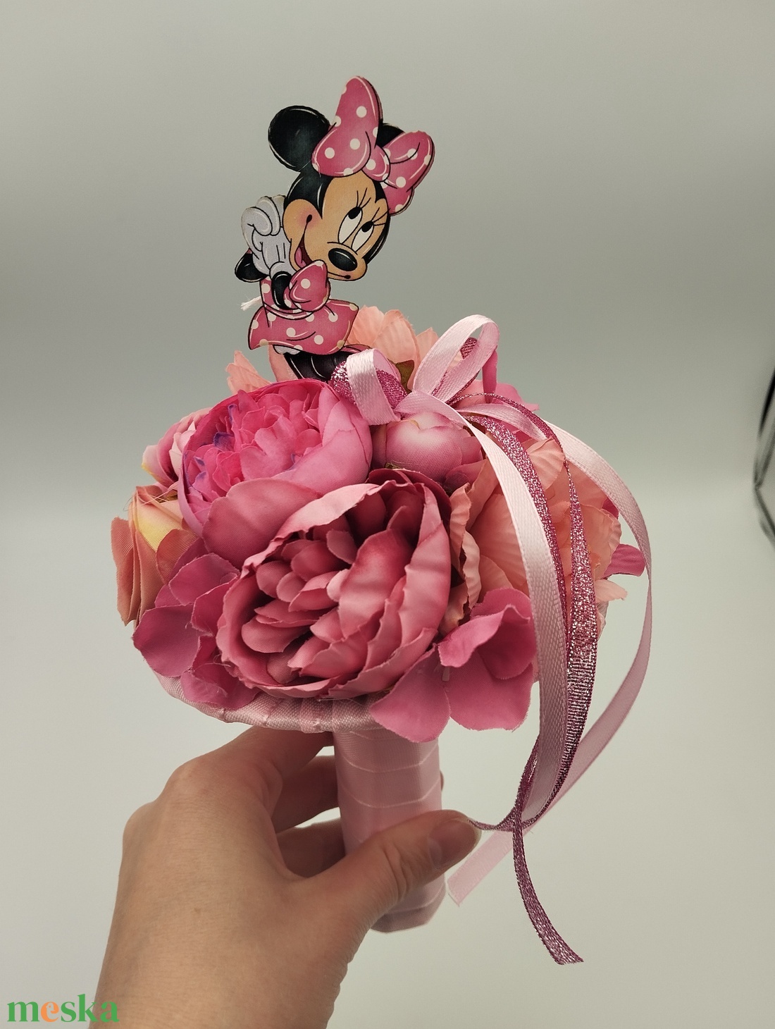 Minnie pink örökcsokor - otthon & életmód - virágdekoráció - virágok - virágcsokor - Meska.hu