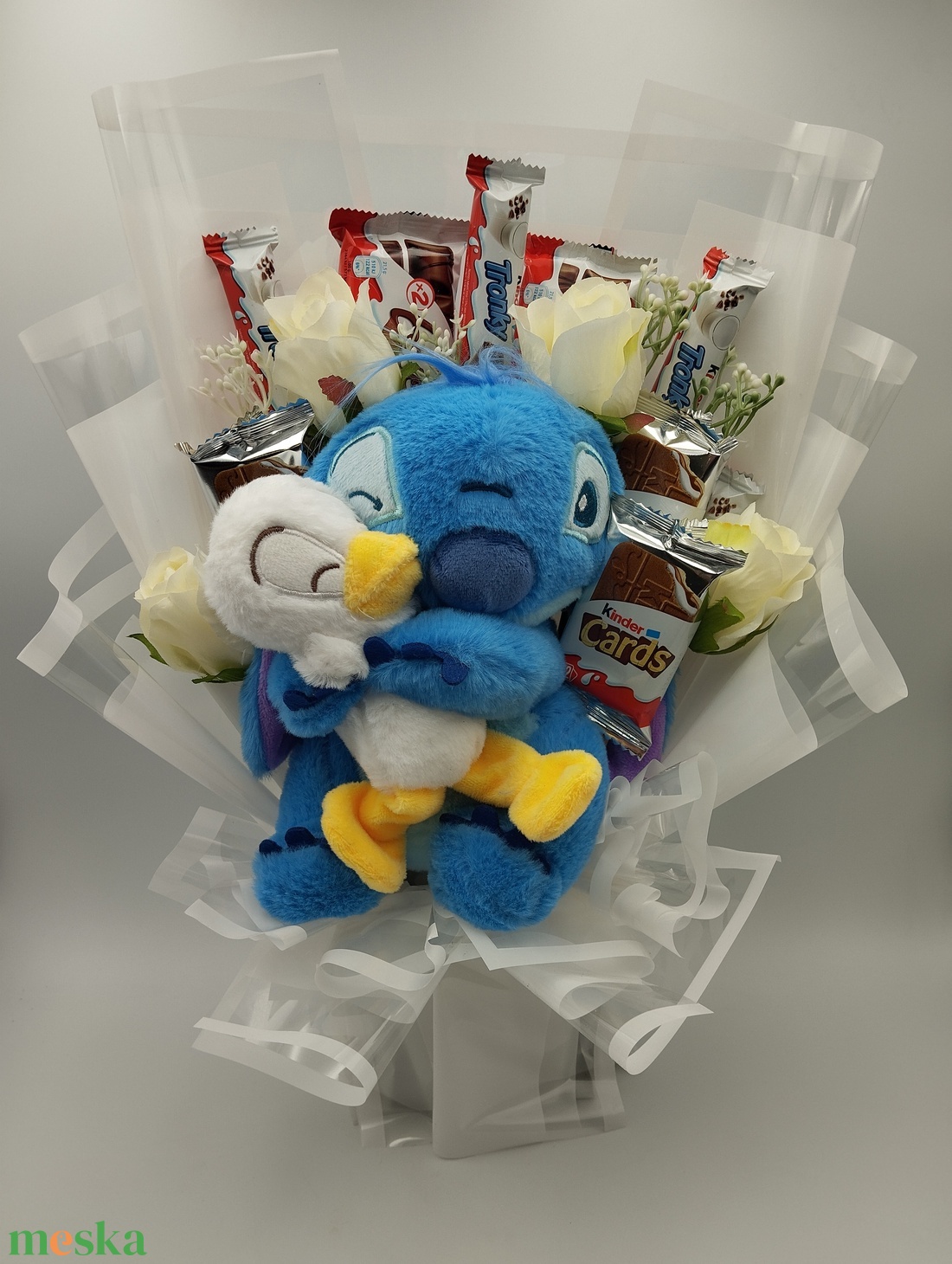 Nagy Stitch plüss Kinder csokor - otthon & életmód - virágdekoráció - virágok - virágcsokor - Meska.hu