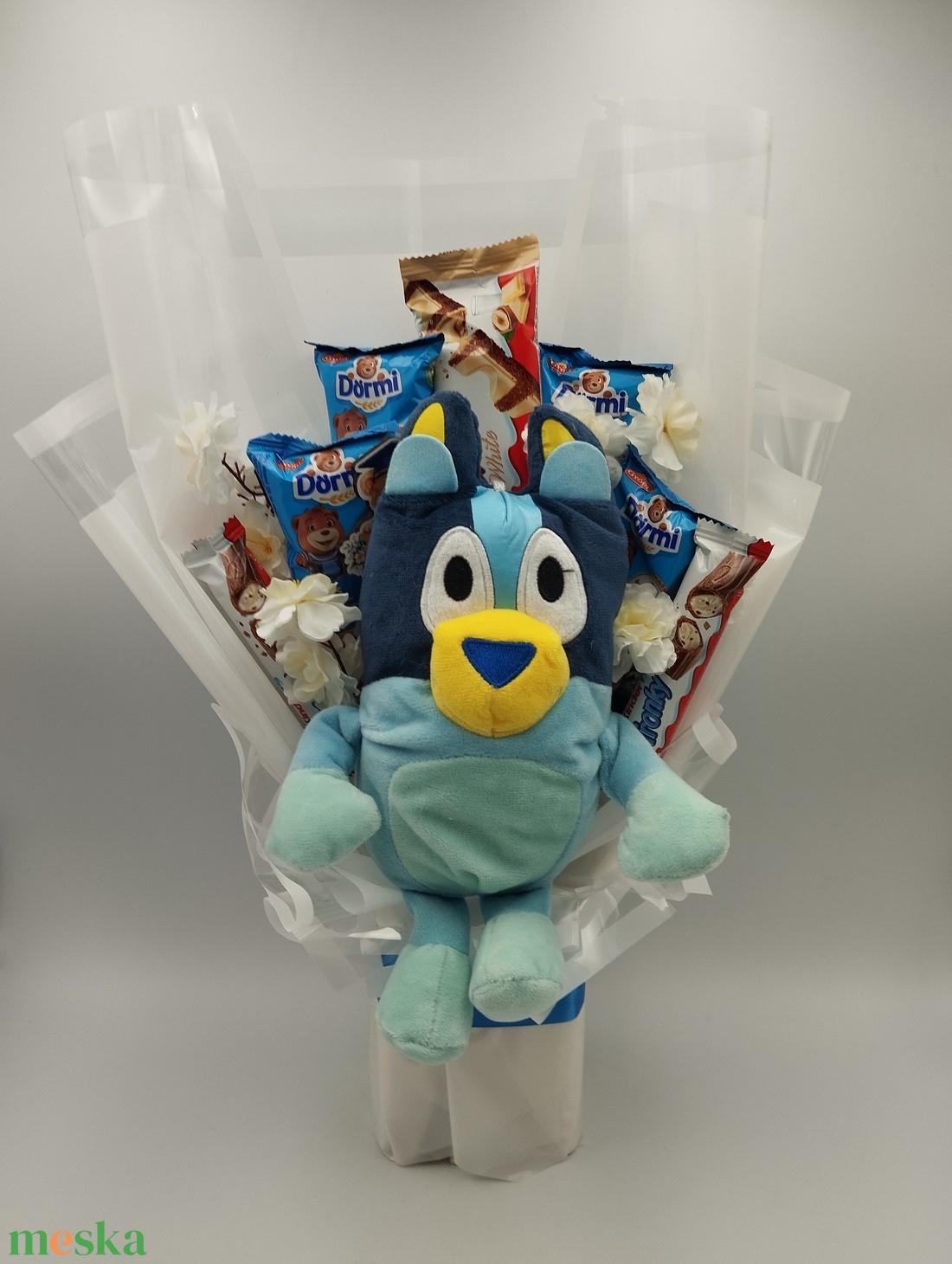 Bluey plüssös Dörmi, Kinder csokor - otthon & életmód - virágdekoráció - virágok - virágcsokor - Meska.hu