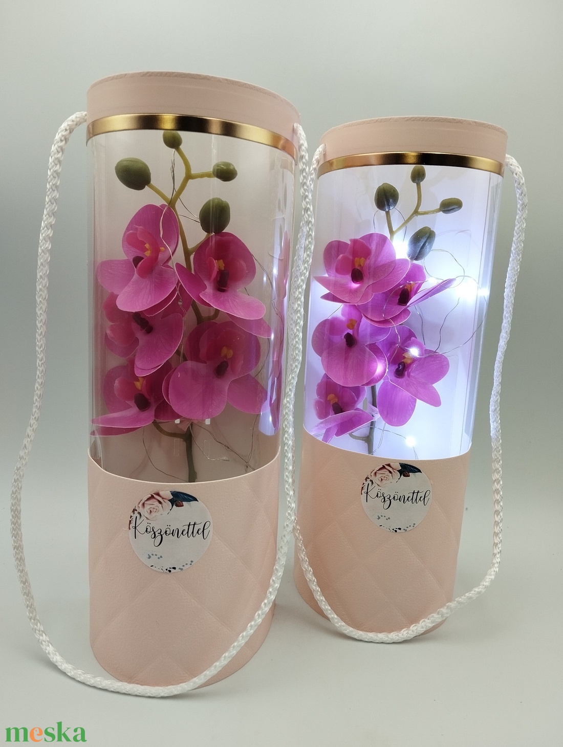 Köszönettel Ledes orchidea henger  - otthon & életmód - dekoráció - asztal és polc dekoráció - asztaldísz - Meska.hu