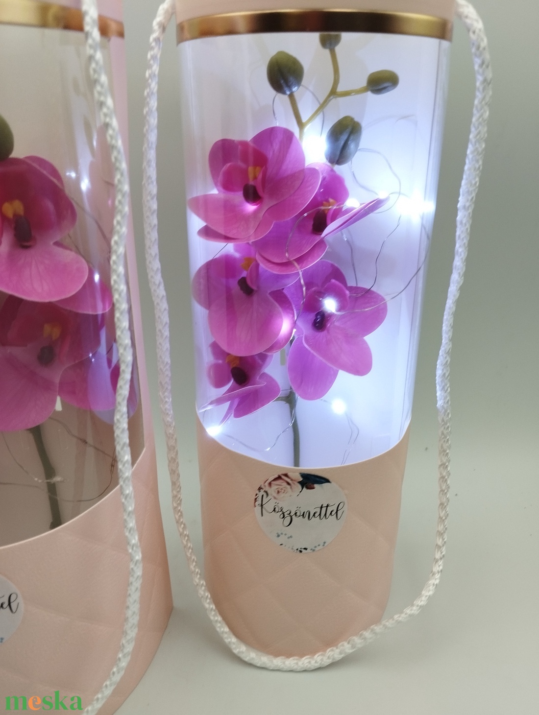 Köszönettel Ledes orchidea henger  - otthon & életmód - dekoráció - asztal és polc dekoráció - asztaldísz - Meska.hu