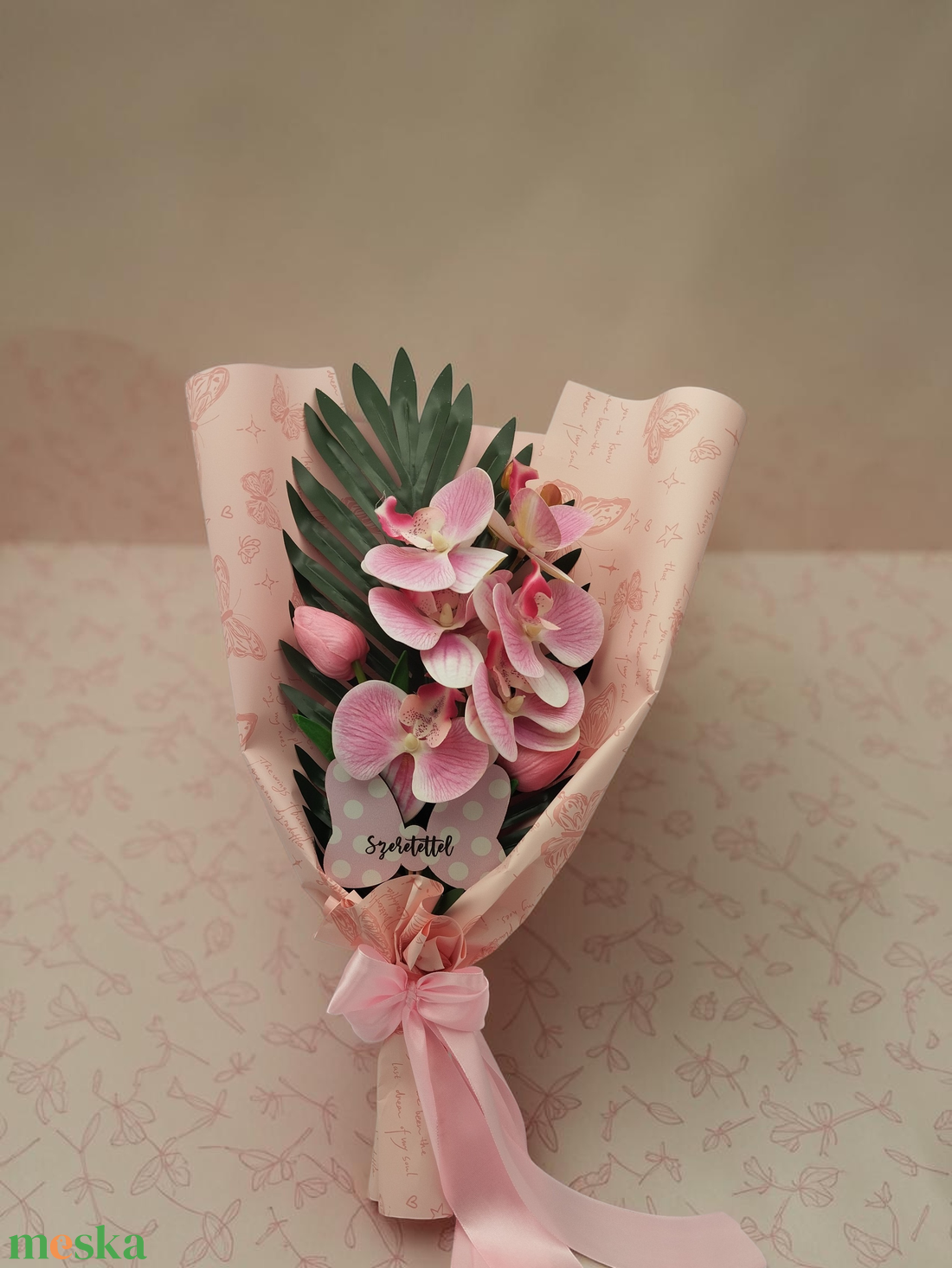 Orchidea örökcsokor, csajos - otthon & életmód - virágdekoráció - virágok - virágcsokor - Meska.hu