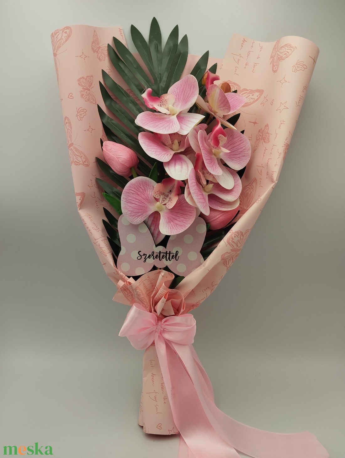 Orchidea örökcsokor, csajos - otthon & életmód - virágdekoráció - virágok - virágcsokor - Meska.hu