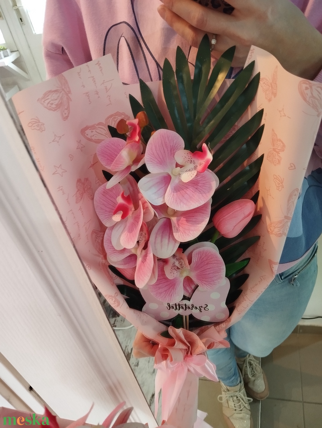 Orchidea örökcsokor, csajos - otthon & életmód - virágdekoráció - virágok - virágcsokor - Meska.hu