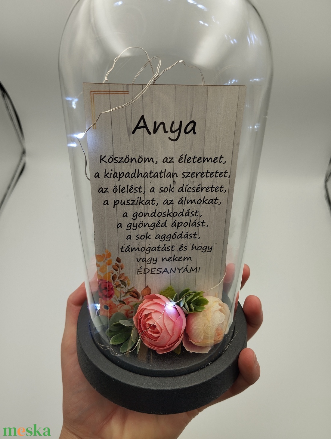 Édesanyáknak szülőköszöntő SZETT, led, búrás - esküvő - emlék & ajándék - szülőköszöntő ajándék - Meska.hu