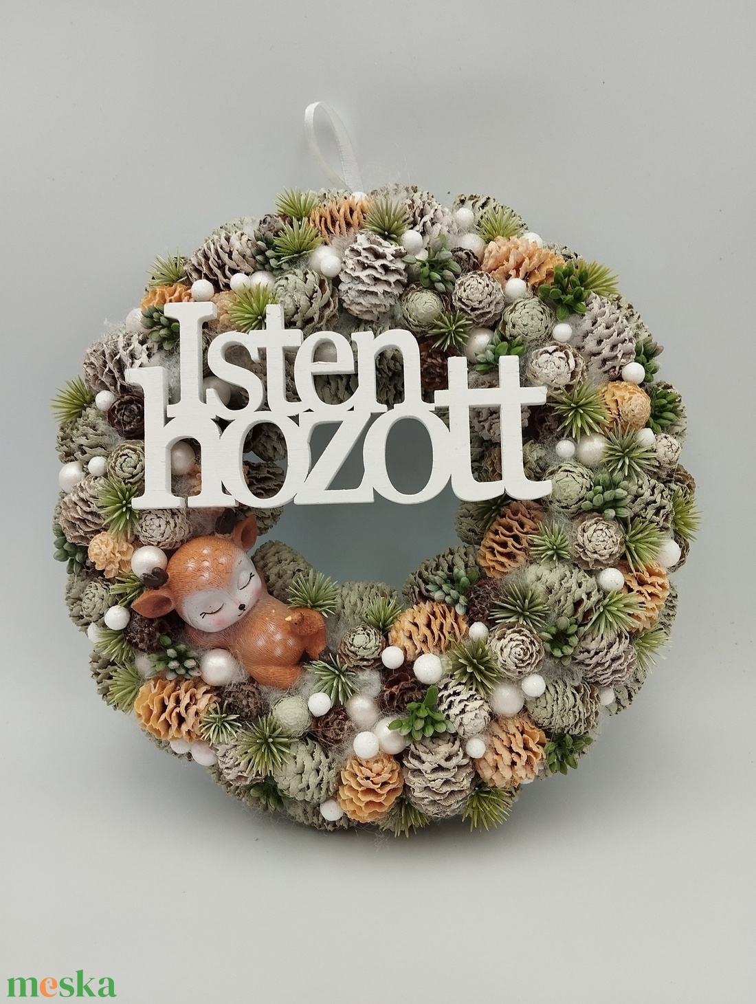 Isten Hozott őzikés őszi/téli ajtódísz - otthon & életmód - dekoráció - ajtó- és ablak dekoráció - ajtódísz & kopogtató - Meska.hu