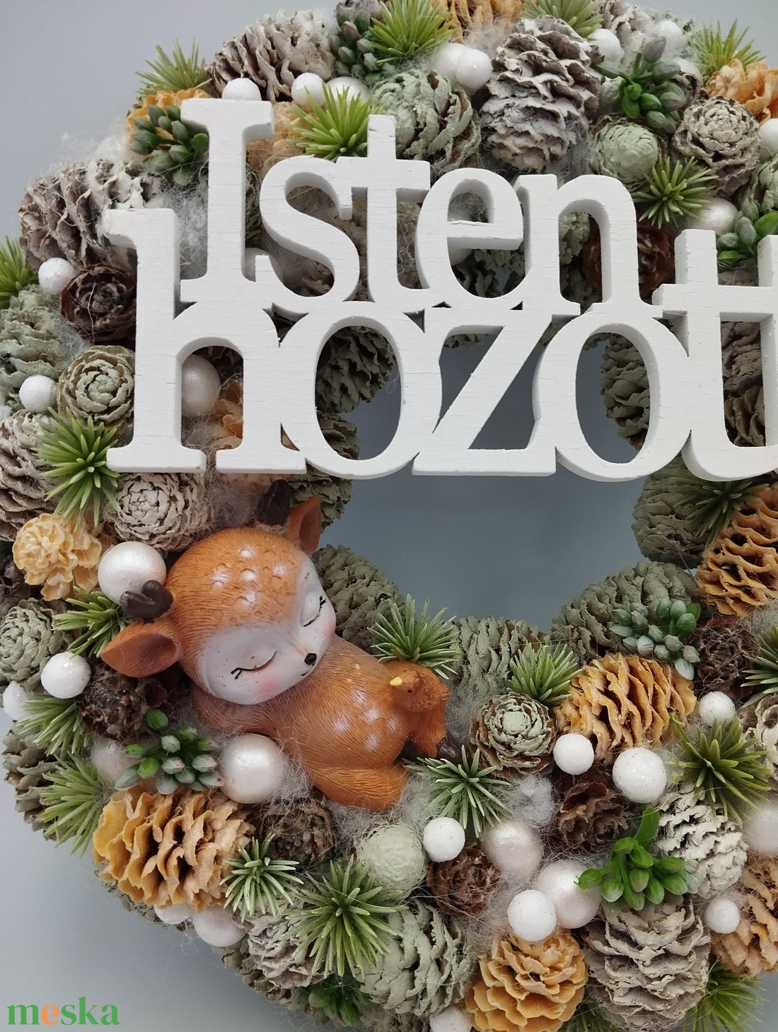 Isten Hozott őzikés őszi/téli ajtódísz - otthon & életmód - dekoráció - ajtó- és ablak dekoráció - ajtódísz & kopogtató - Meska.hu