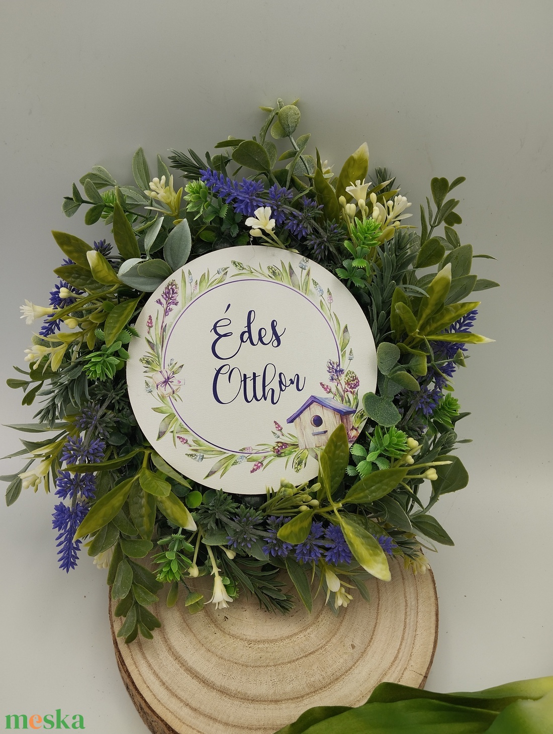 AKCIÓS! Levendulás Édes otthon ajtódísz, 26 cm  - otthon & életmód - dekoráció - ajtó- és ablak dekoráció - ajtódísz & kopogtató - Meska.hu