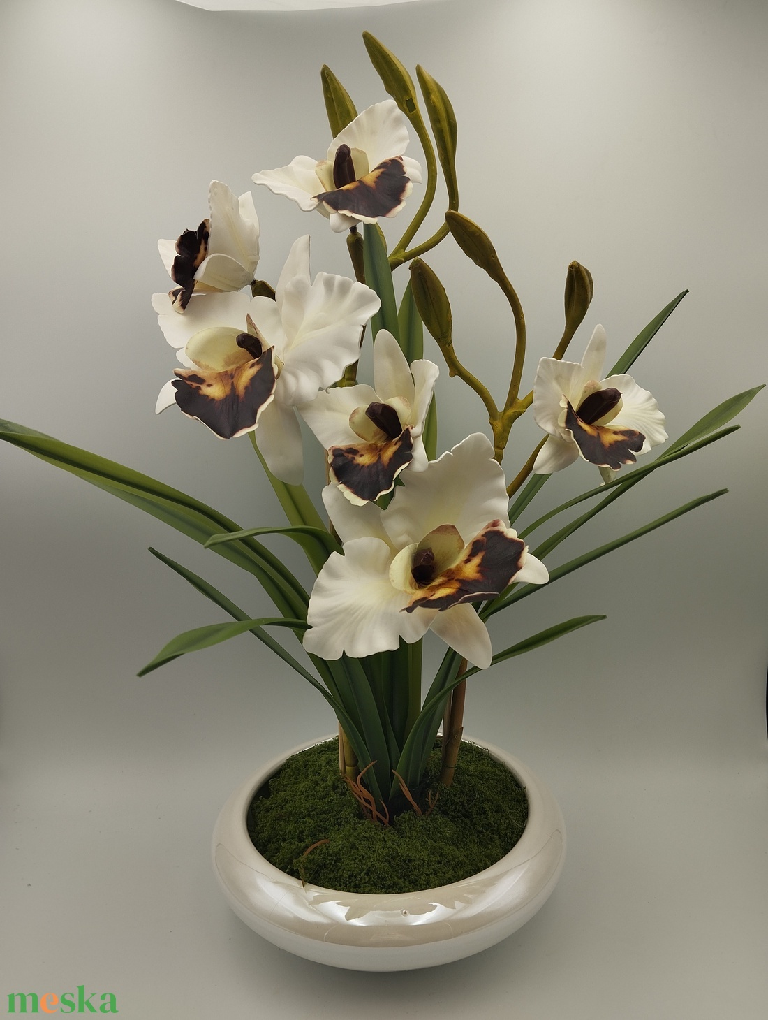 Vzs design kaspós nagyfejű fehér orchidea - otthon & életmód - dekoráció - asztal és polc dekoráció - asztaldísz - Meska.hu