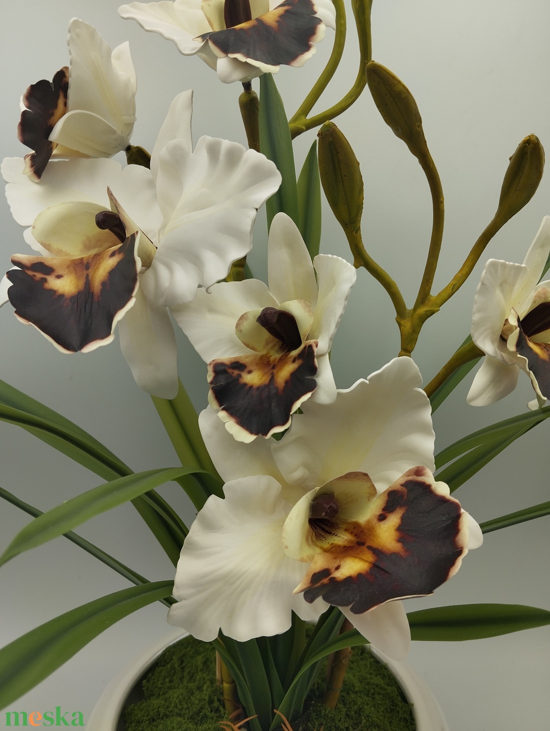 Vzs design kaspós nagyfejű fehér orchidea - otthon & életmód - dekoráció - asztal és polc dekoráció - asztaldísz - Meska.hu