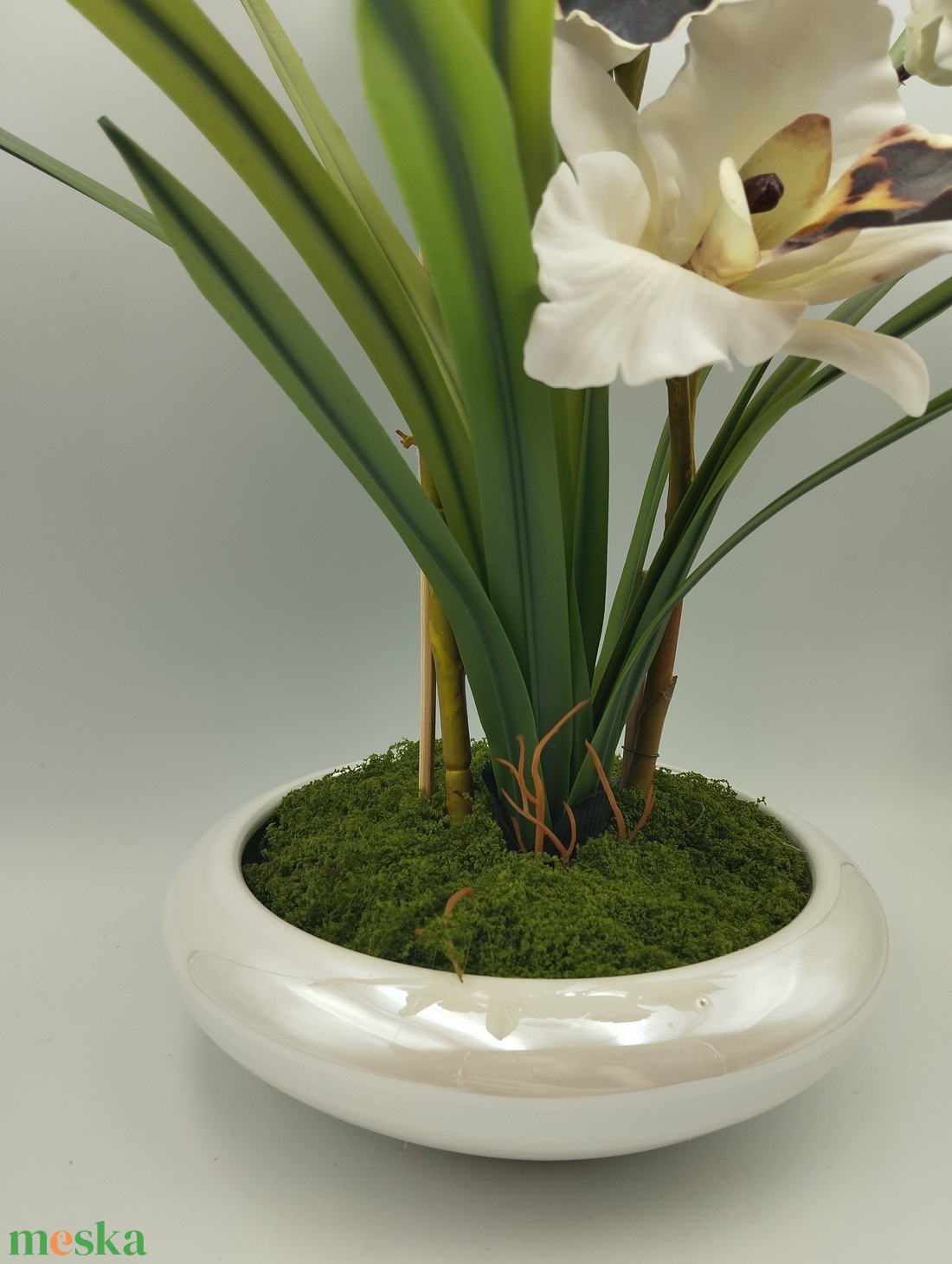Vzs design kaspós nagyfejű fehér orchidea - otthon & életmód - dekoráció - asztal és polc dekoráció - asztaldísz - Meska.hu