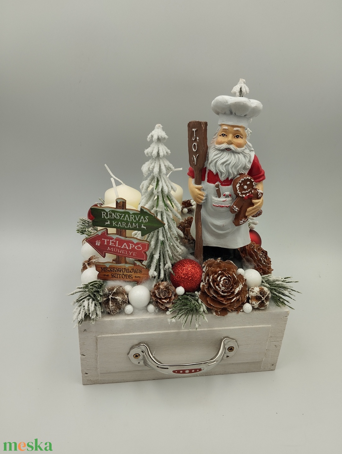 Mikulás Mézivel, adventi fiók - karácsony - adventi díszek - adventi gyertyadíszek és koszorúdíszek - Meska.hu
