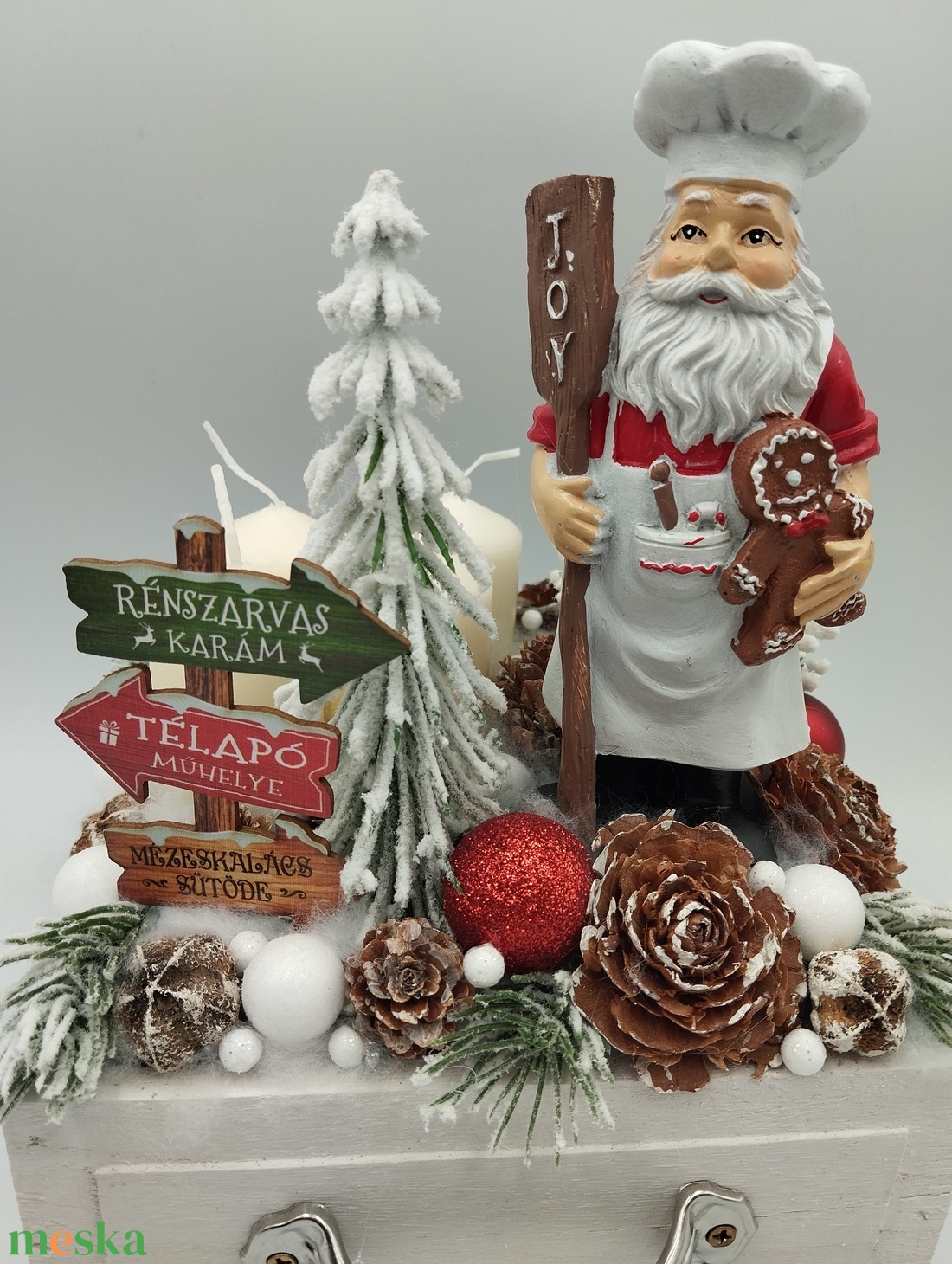 Mikulás Mézivel, adventi fiók - karácsony - adventi díszek - adventi gyertyadíszek és koszorúdíszek - Meska.hu