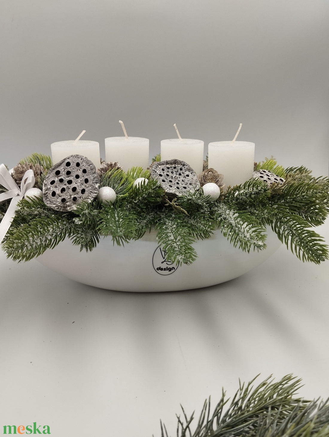 Vzs design fehér adventi csónak - karácsony - adventi díszek - adventi asztaldísz - Meska.hu