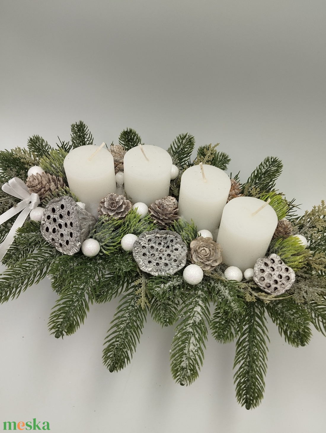 Vzs design fehér adventi csónak - karácsony - adventi díszek - adventi asztaldísz - Meska.hu