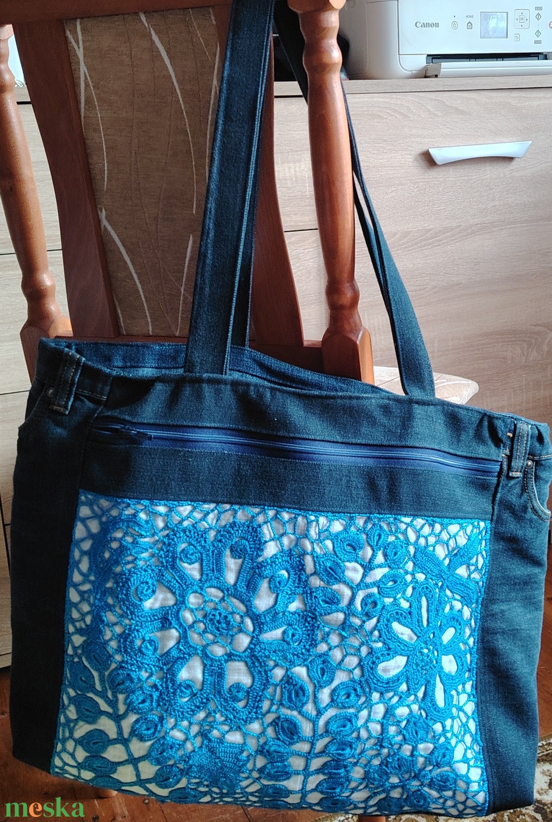 Csipkemintás táska XXL méretben - táska & tok - bevásárlás & shopper táska - shopper, textiltáska, szatyor - Meska.hu Csipkemintás táska XXL méretben - táska & tok - bevásárlás & shopper táska - shopper, textiltáska, szatyor - Meska.hu