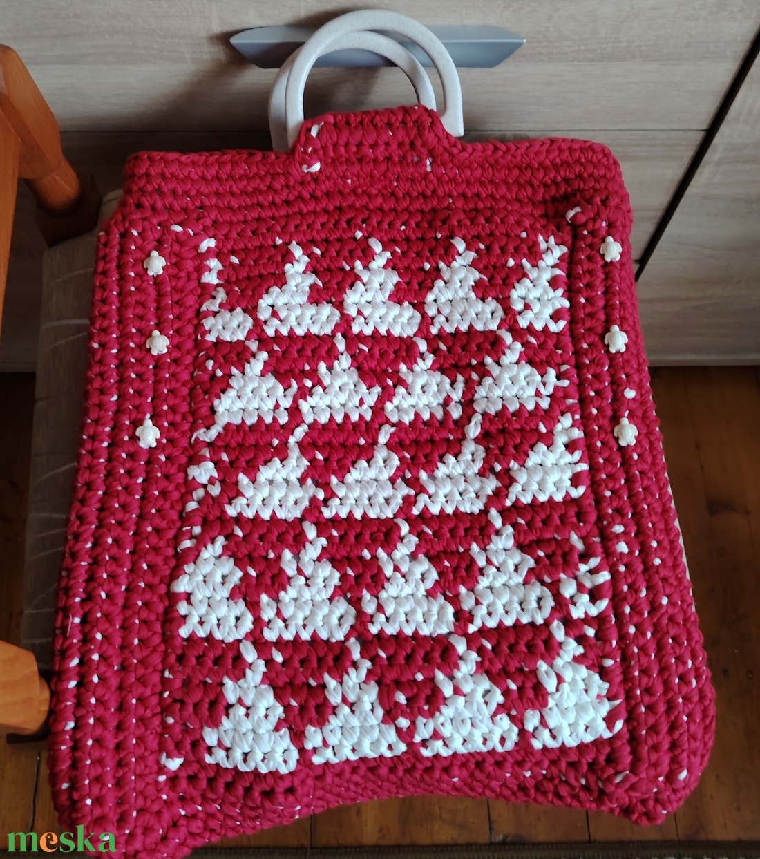 Piros-fehér horgolt táska - táska & tok - bevásárlás & shopper táska - shopper, textiltáska, szatyor - Meska.hu Piros-fehér horgolt táska - táska & tok - bevásárlás & shopper táska - shopper, textiltáska, szatyor - Meska.hu