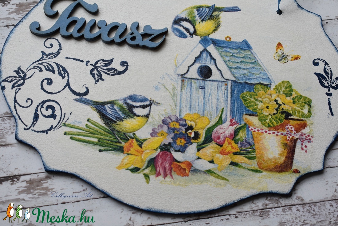 Tavaszi ajtótábla választható felirattal - otthon & életmód - dekoráció - Meska.hu