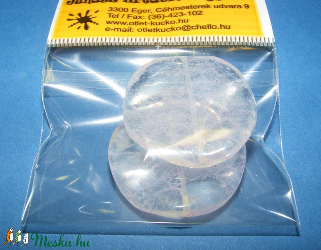 Ásványgyöngy-109 ( 30 mm/2 db) - átlátszó/fehér hullámos kerek - gyöngy, ékszerkellék - Meska.hu Ásványgyöngy-109 ( 30 mm/2 db) - átlátszó/fehér hullámos kerek - gyöngy, ékszerkellék - Meska.hu