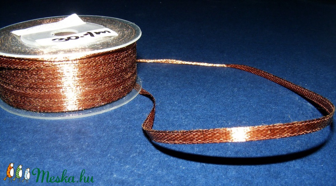 Szaténszalag (122. minta/1 m) - barna - textil - Meska.hu Szaténszalag (122. minta/1 m) - barna - textil - Meska.hu