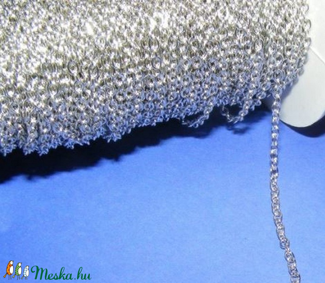 Nikkel színű lánc (4. minta/1 m) - 4x3x0,7 mm - gyöngy, ékszerkellék - Meska.hu Nikkel színű lánc (4. minta/1 m) - 4x3x0,7 mm - gyöngy, ékszerkellék - Meska.hu