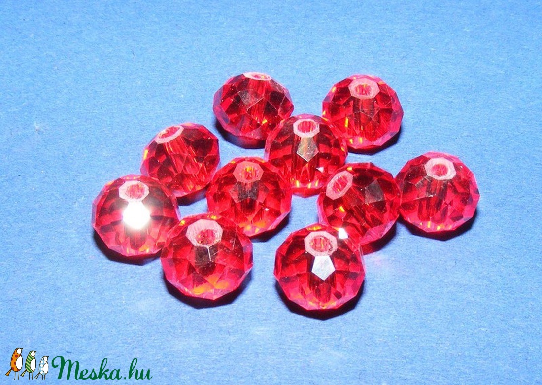 Csiszolt üveggyöngy-5 (6x8 mm/10 db) - piros - gyöngy, ékszerkellék - Meska.hu Csiszolt üveggyöngy-5 (6x8 mm/10 db) - piros - gyöngy, ékszerkellék - Meska.hu
