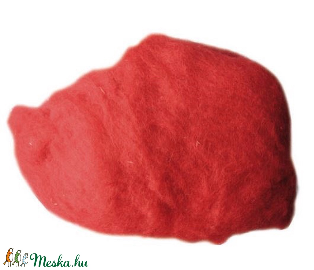 Festett gyapjú (5 g) - piros - textil - Meska.hu Festett gyapjú (5 g) - piros - textil - Meska.hu