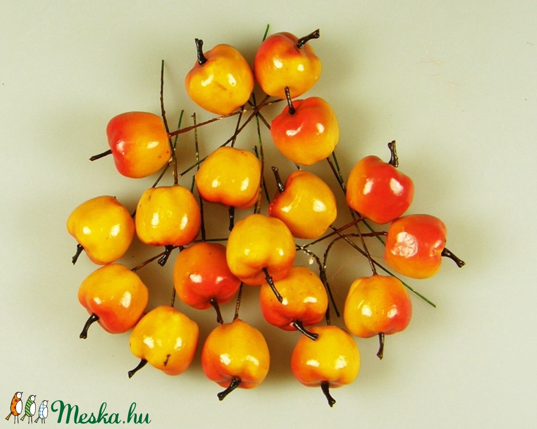 Koszorúdísz-4 (20 mm/5 db) - piros/sárga alma - vegyes alapanyag - Meska.hu Koszorúdísz-4 (20 mm/5 db) - piros/sárga alma - vegyes alapanyag - Meska.hu