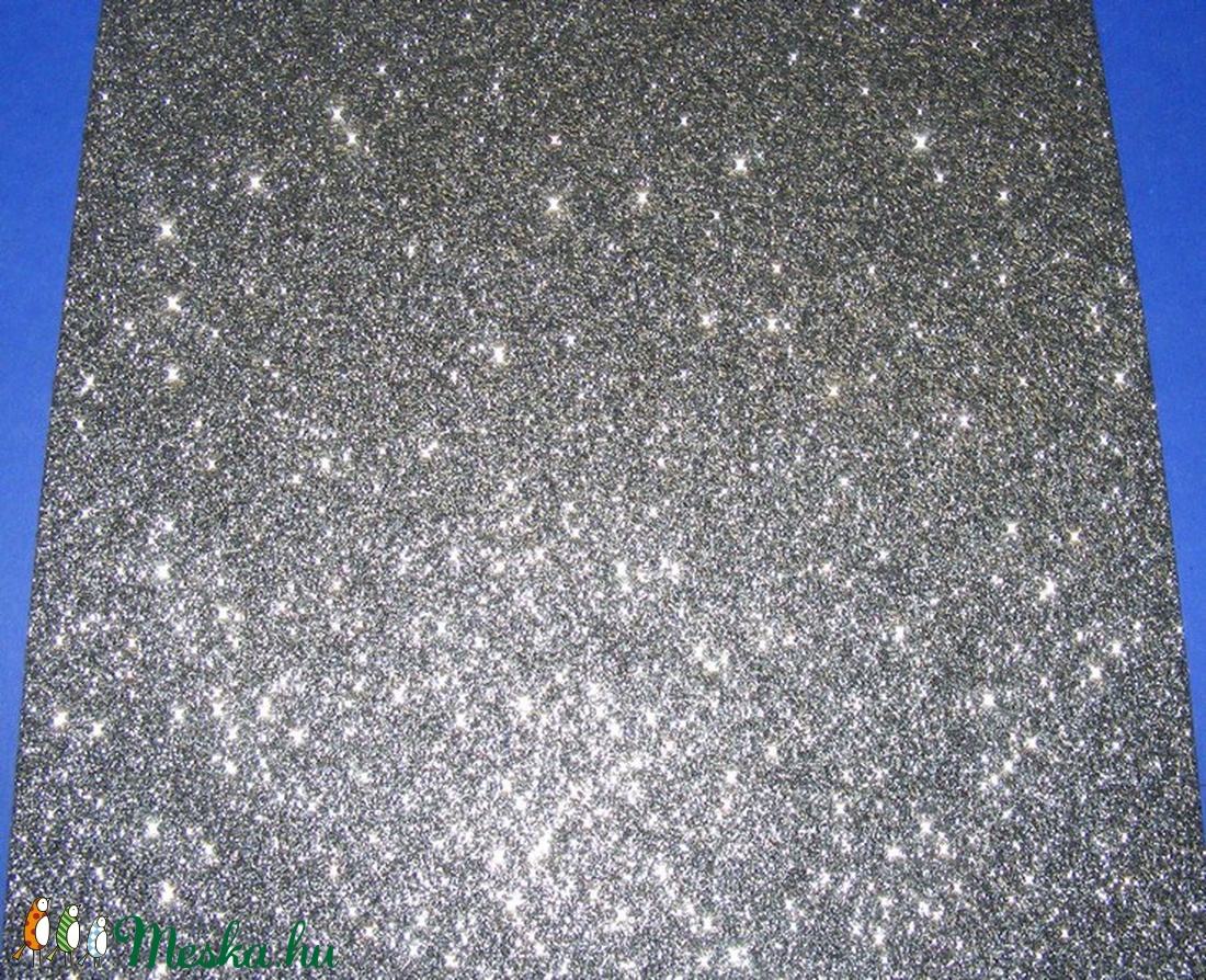 Glitteres dekorgumi (A/4 méret/1 db) - ezüst - vegyes alapanyag - Meska.hu Glitteres dekorgumi (A/4 méret/1 db) - ezüst - vegyes alapanyag - Meska.hu
