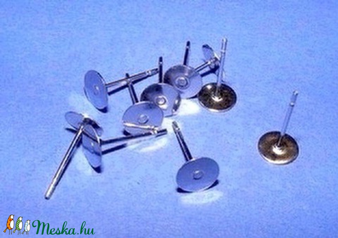 Nemesacél stiftes fülbevaló alap (STAS-21 minta/10 db) - 8x12 mm - gyöngy, ékszerkellék - Meska.hu Nemesacél stiftes fülbevaló alap (STAS-21 minta/10 db) - 8x12 mm - gyöngy, ékszerkellék - Meska.hu