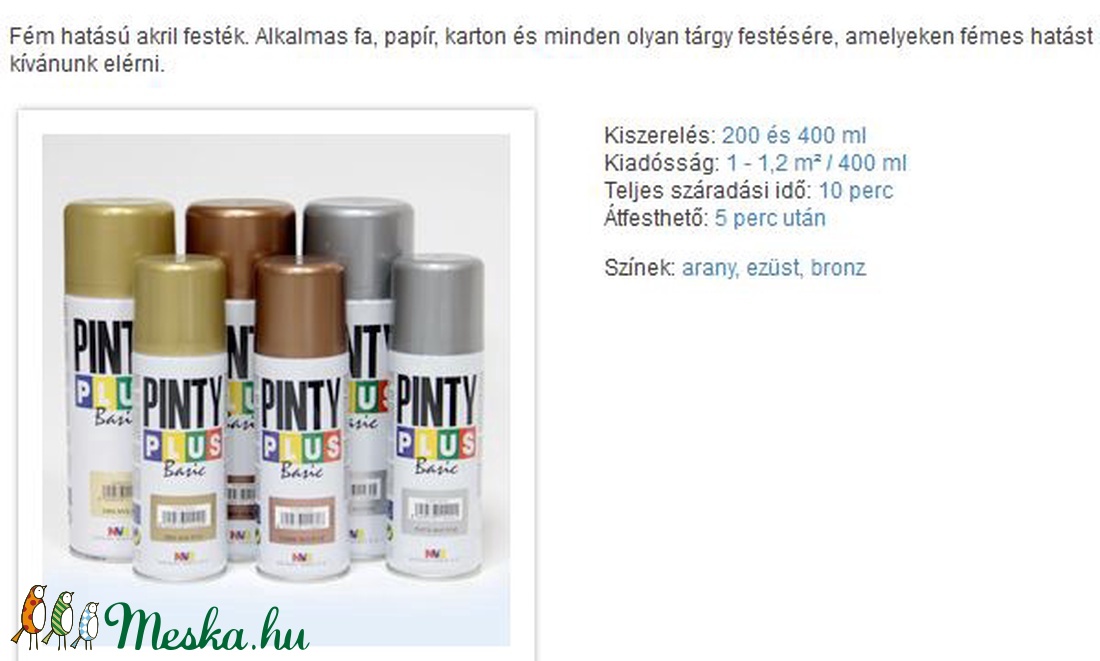 PINTY PLUS acryl festék spray (200 ml/1 db) - bronz - festék - Meska.hu PINTY PLUS acryl festék spray (200 ml/1 db) - bronz - festék - Meska.hu