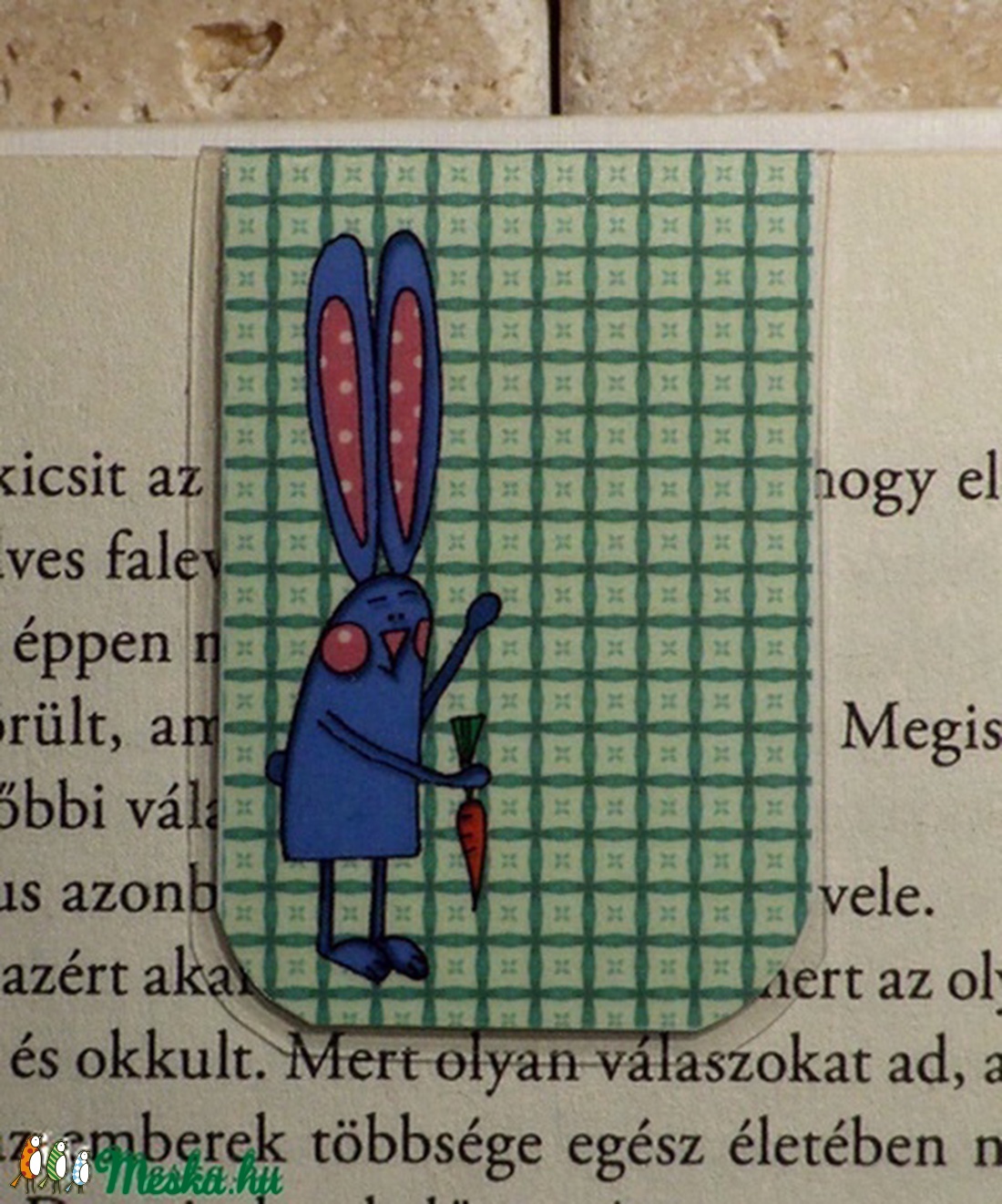 KÉK Nyuszi mini MÁGNESES könyvjelző 1db -  - Meska.hu