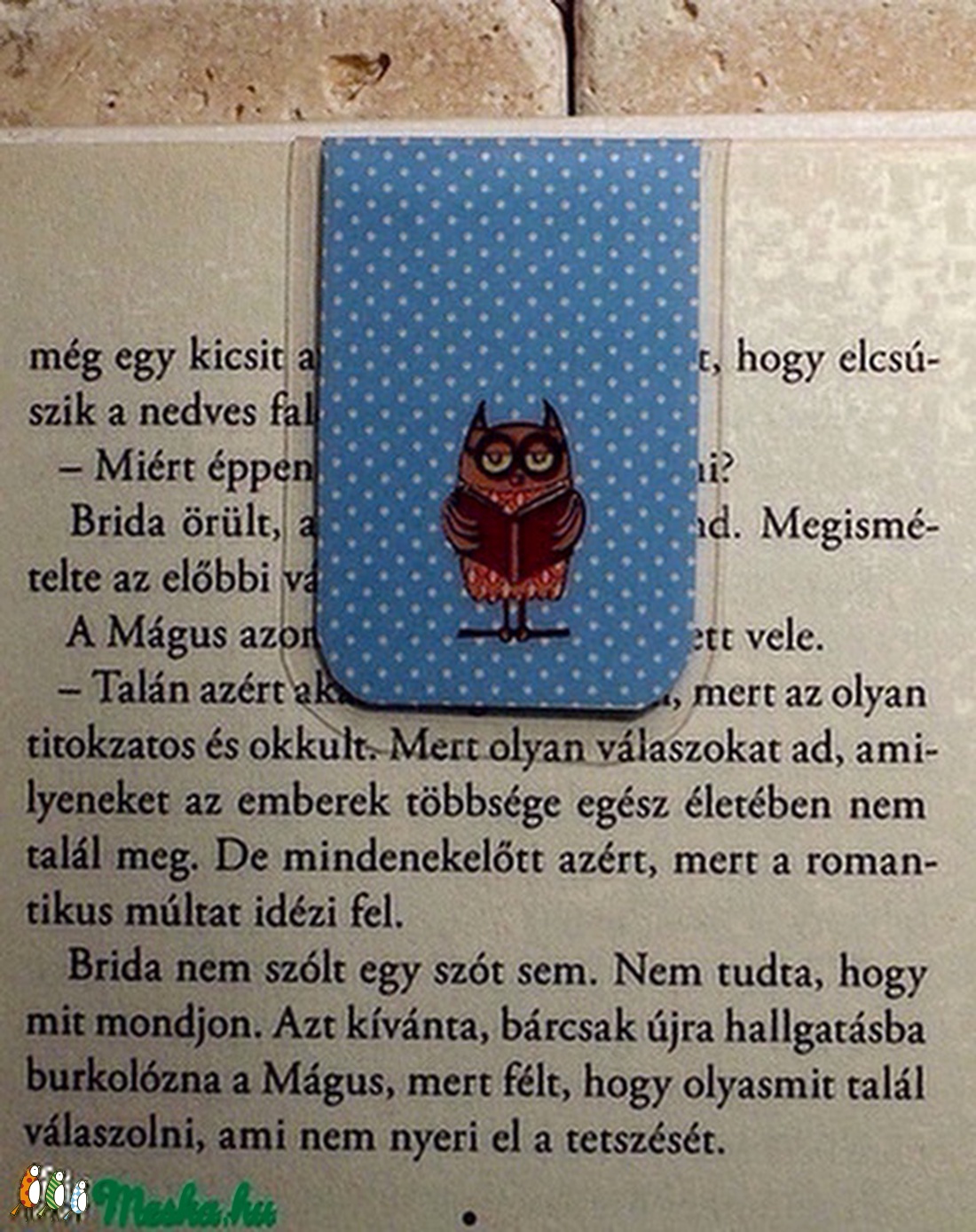 KÉK Bagoly mini MÁGNESES könyvjelző 1db -  - Meska.hu