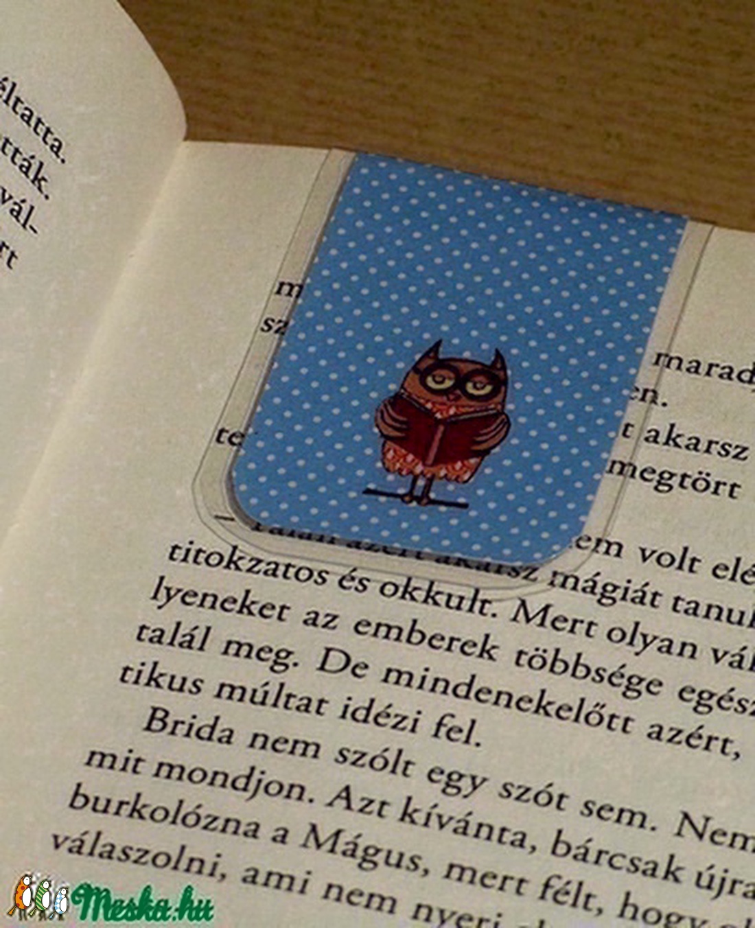KÉK Bagoly mini MÁGNESES könyvjelző 1db -  - Meska.hu