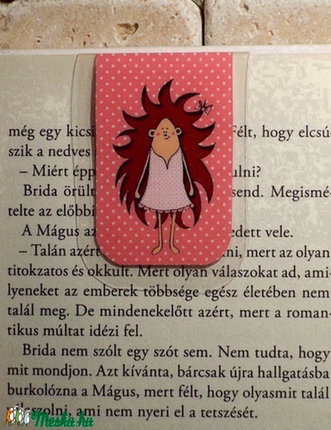 Süni lány-mini MÁGNESES könyvjelző 1 db -  - Meska.hu