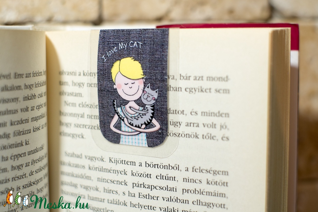 I love MY CAT -mini MÁGNESES könyvjelző 1 db -  - Meska.hu