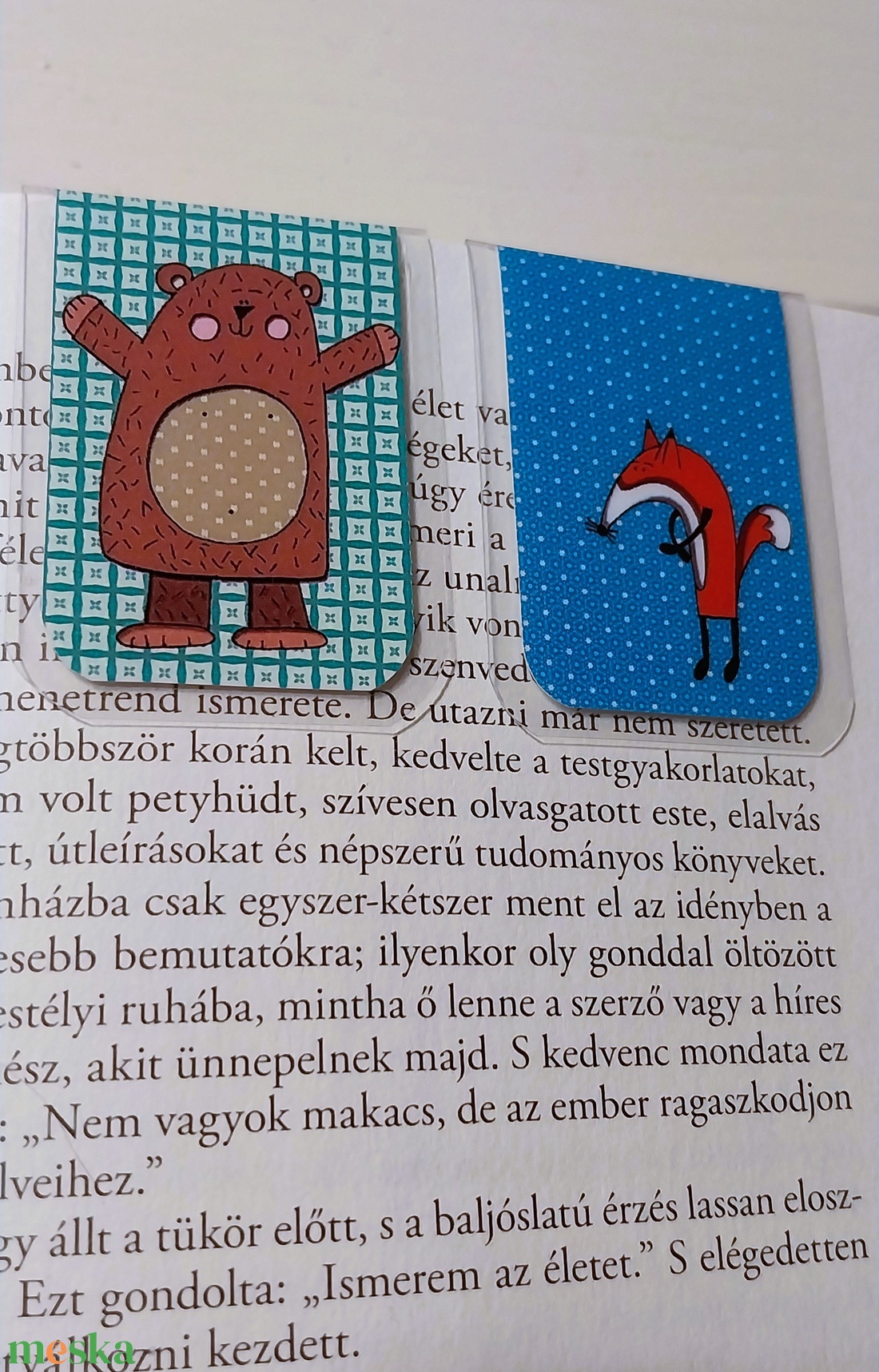 Róka és a medve- MÁGNESES könyvjelző /2 db - könyv & zene - könyvjelző - Meska.hu