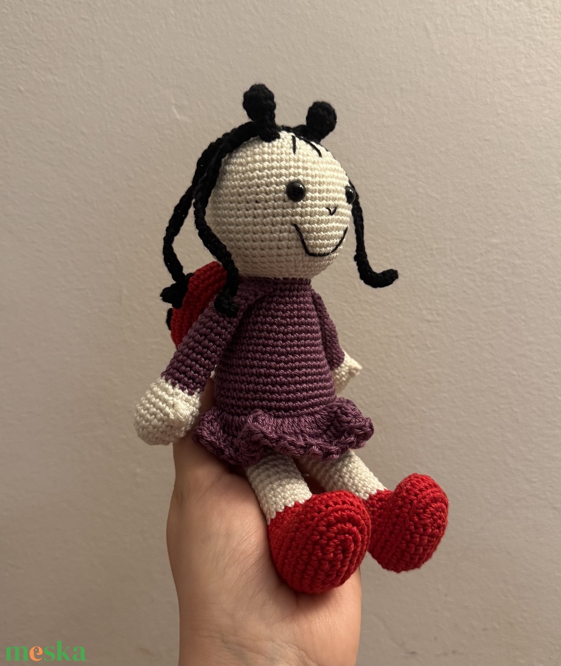 Horgolt Babóca a katicalány  - játék & sport - plüssállat & játékfigura - csiga - Meska.hu