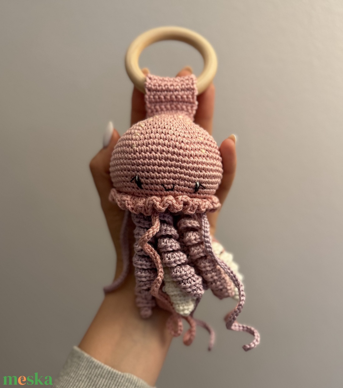 Horgolt medúza fa karikás csörgő - játék & sport - plüssállat & játékfigura - róka - Meska.hu