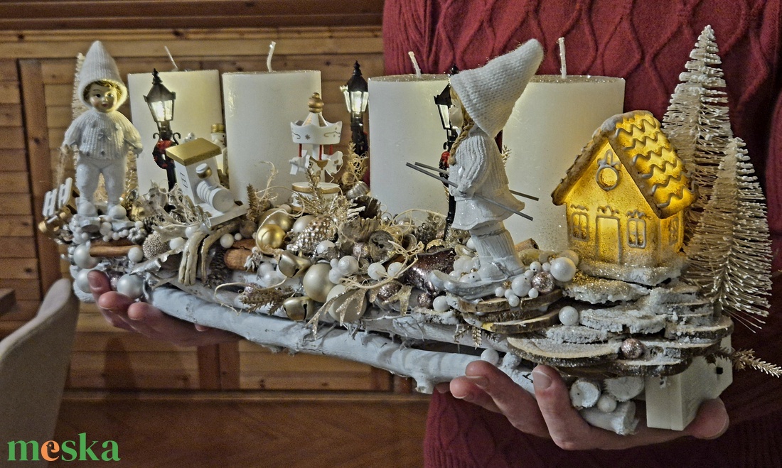 Téli emlék - karácsony - adventi díszek - adventi gyertyadíszek és koszorúdíszek - Meska.hu